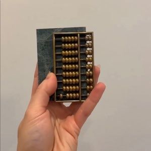 Vintage brass pocket abacus